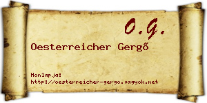 Oesterreicher Gergő névjegykártya